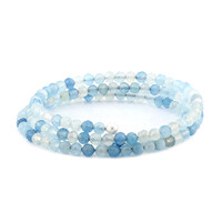 Bracelet en acier et Aigue-marine (Riya)