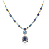 Collier en argent et Saphir étoilé bleu