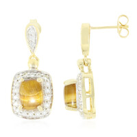 Boucles d'oreilles en argent et Œil de Tigre