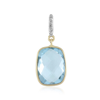 Pendentif en or et Topaze bleu ciel
