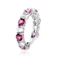 Bague en argent et Topaze rose
