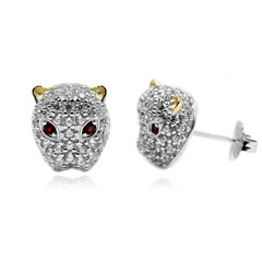 Boucles d'oreilles en argent et Grenat du Mozambique