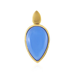 Pendentif en argent et Calcédoine bleue