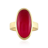 Bague en argent et Calcedoine framboise