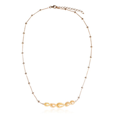 Collier en argent et Perle de culture d'eau douce orange (TPC)