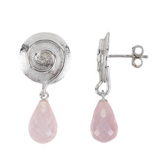 Boucles d'oreilles en argent et Quartz rose