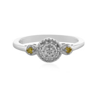 Bague en argent et Diamant jaune I2