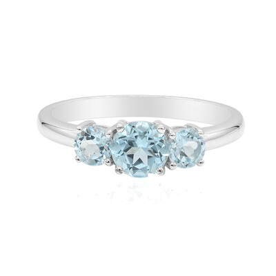 Bague en argent et Topaze bleu ciel