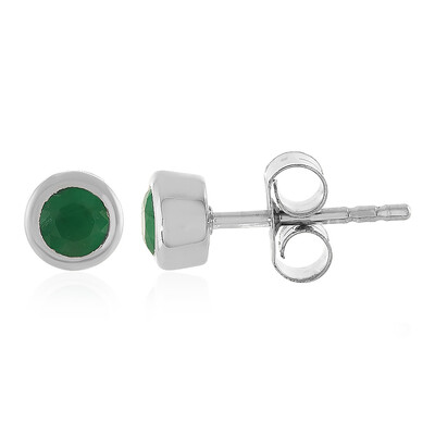Boucles d'oreilles en argent et Emeraude de Zambie