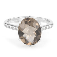 Bague en argent et Quartz fumé