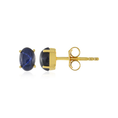 Boucles d'oreilles en argent et Saphir étoilé bleu