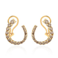 Boucles d'oreilles en or et Diamant champagne I2 (de Melo)