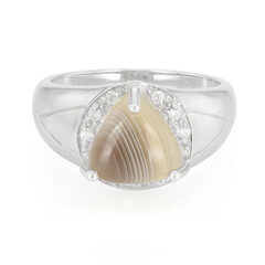 Bague pour homme en argent et Agate du Botswana