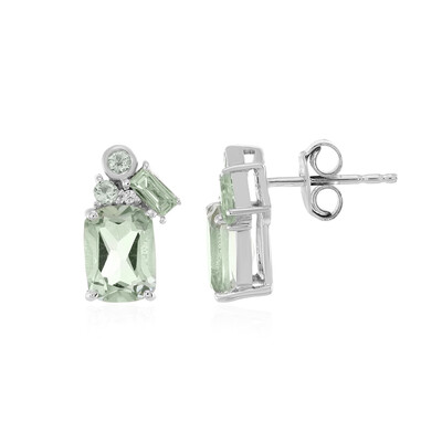 Boucles d'oreilles en argent et Améthyste verte