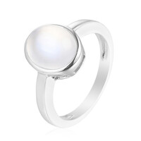 Bague en argent et Pierre de lune de Tanzanie