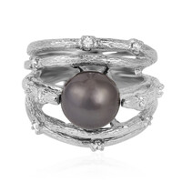 Bague en argent et Perle de culture de Tahiti (TPC)