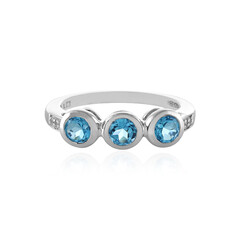 Bague en argent et Topaze bleu Suisse