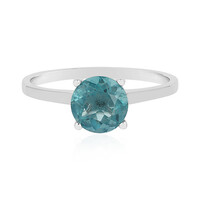 Bague en argent et Fluorite bleu pétrole de Belgique