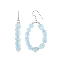 Boucles d'oreilles en argent et Aigue-marine