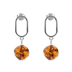 Boucles d'oreilles en argent et Ambre baltique