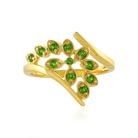 Bague en argent et Diopside de Russie