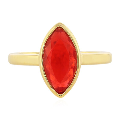 Bague en argent et Opale rouge d'Éthiopie (MONOSONO COLLECTION)
