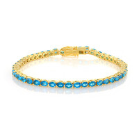 Bracelet en argent et Apatite bleu néon