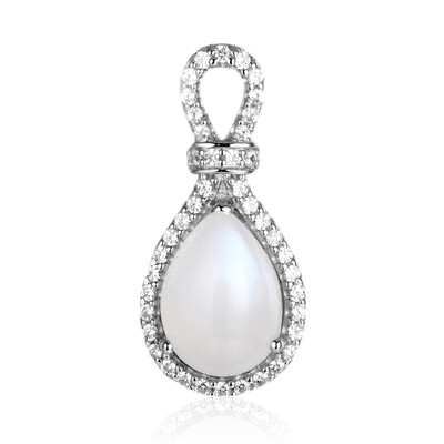 Pendentif en argent et Pierre de lune de Tanzanie