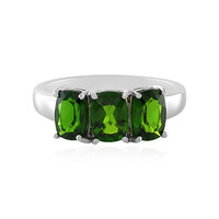 Bague en argent et Diopside de Russie