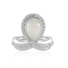 Bague en argent et Pierre de Lune blanche (KM by Juwelo)