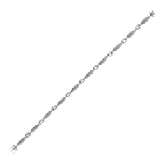 Bracelet en platine et Aigue-Marine Santa Maria (CUSTODANA)