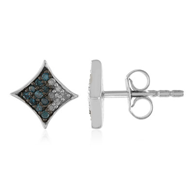 Boucles d'oreilles en argent et Diamant I3 (J)