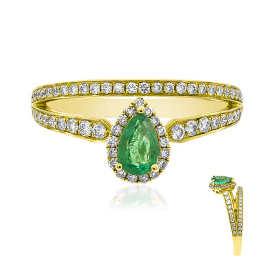 Bague en or et Emeraude de Zambie AAA (CIRARI)