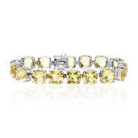 Bracelet en argent et Citrine jaune citron