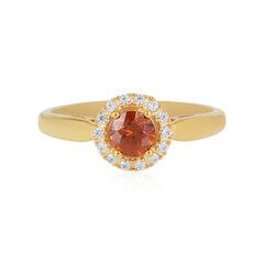 Bague en argent et Zircon cognac