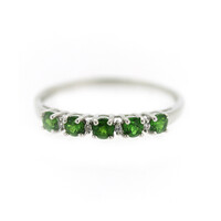 Bague en argent et Diopside de Russie
