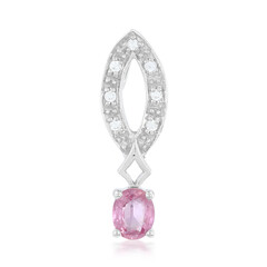 Pendentif en argent et Saphir Padparadscha