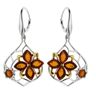 Boucles d'oreilles en argent et Ambre baltique (dagen)