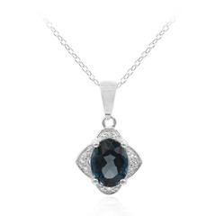 Collier en argent et Topaze bleu de Londres