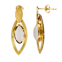 Boucles d'oreilles en argent et Labradorite blanche