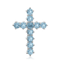 Pendentif en argent et Topaze bleu Suisse