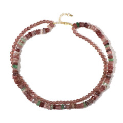Collier en argent et Quartz Fraise