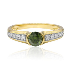 Bague en or et Diamant VS1 vert
