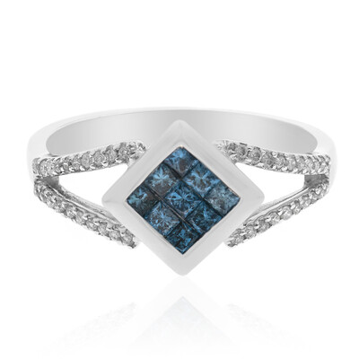 Bague en or et Diamant bleu