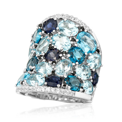 Bague en argent et Topaze bleu Suisse (Dallas Prince Designs)