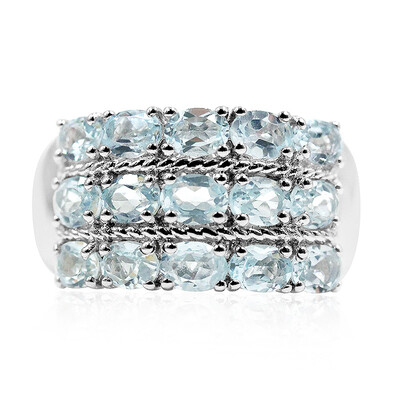 Bague en argent et Topaze bleu ciel