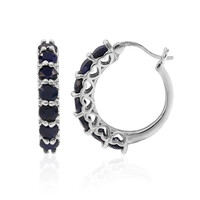 Boucles d'oreilles en argent et Spinelle bleu roi