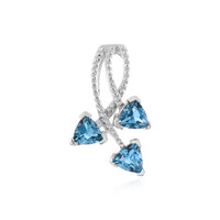 Pendentif en argent et Topaze bleu Suisse