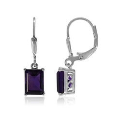 Boucles d'oreilles en argent et Améthyste de Zambie