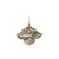 Pendentif en argent et Labradorite verte de Maniry (KM by Juwelo)
